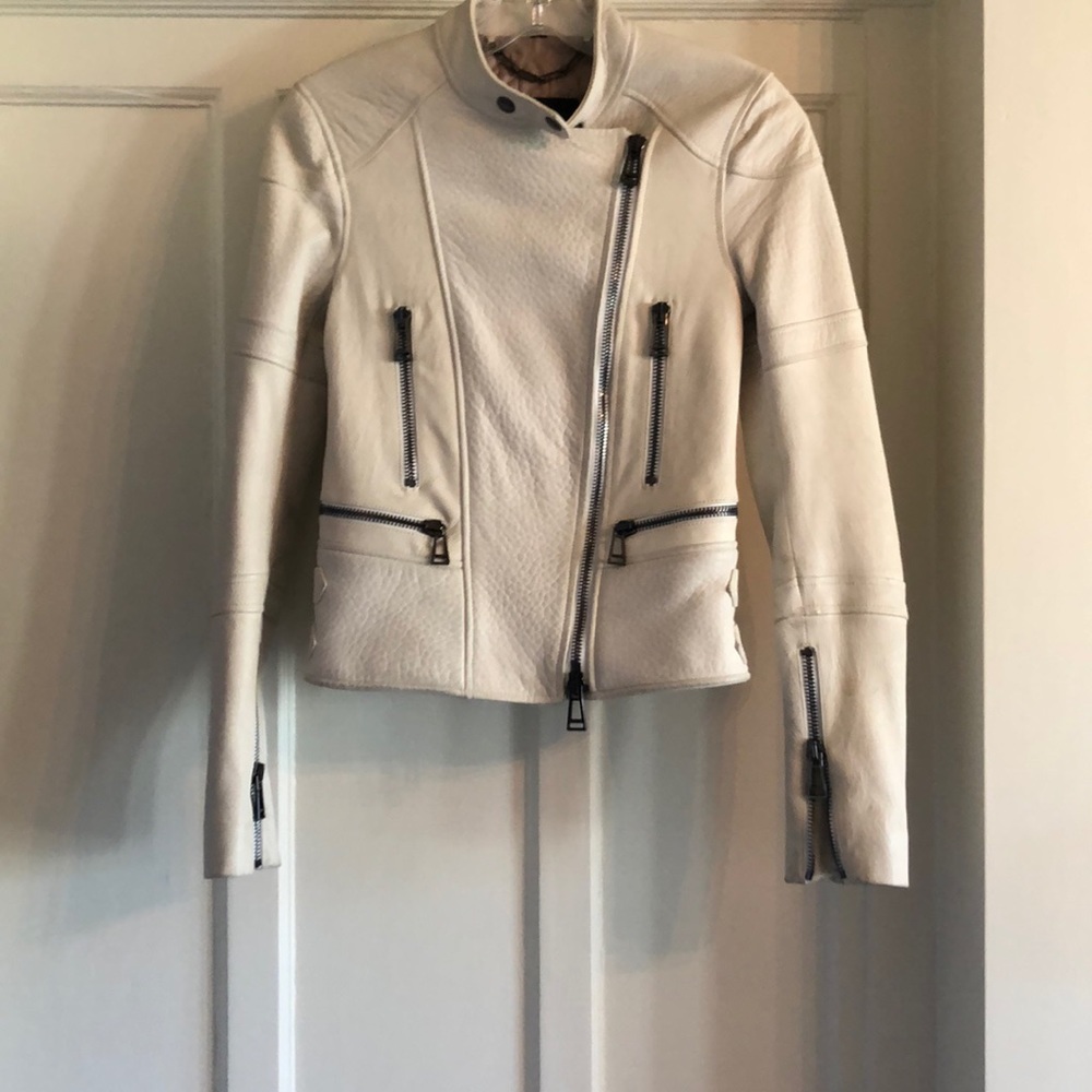 Belstaff Cream leather biker jacket
